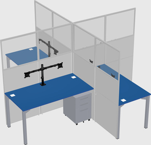 Quad office cubicles