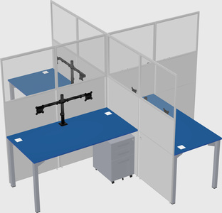 Quad office cubicles
