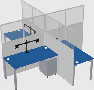 Quad office cubicles