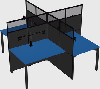 Quad office cubicles