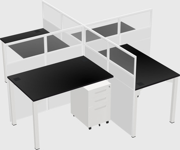 Quad office cubicles