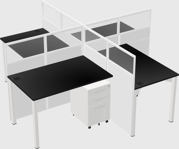Quad office cubicles