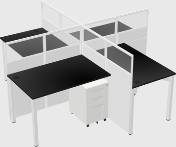 Quad office cubicles