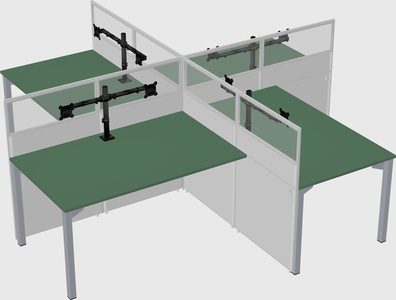 Quad office cubicles