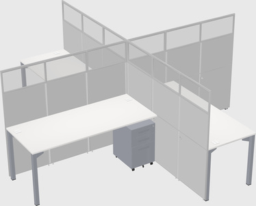 Bureaux à quatre cabines