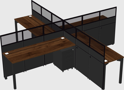 Quad office cubicles