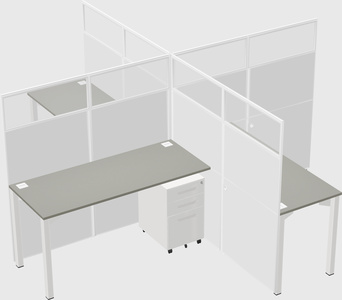 Quad office cubicles