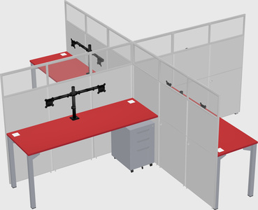 Quad office cubicles