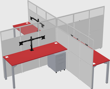 Quad office cubicles