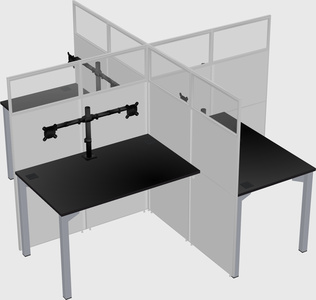 Quad office cubicles