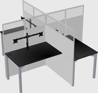 Quad office cubicles