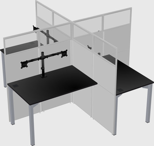 Quad office cubicles