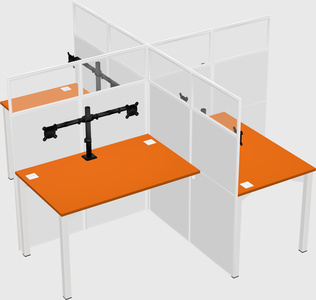 Quad office cubicles
