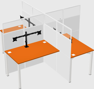 Quad office cubicles