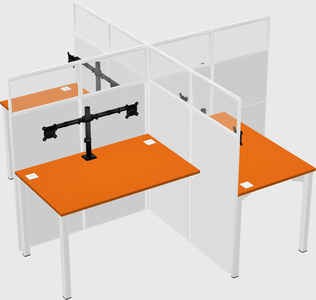 Quad office cubicles