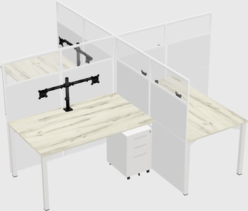 Quad office cubicles