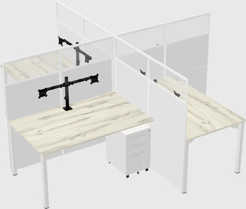 Quad office cubicles