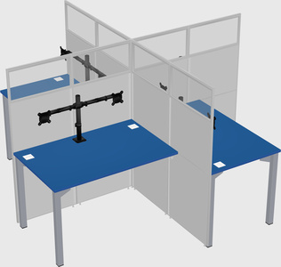 Quad office cubicles