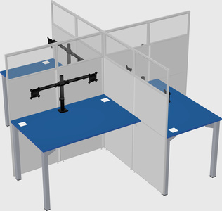 Quad office cubicles