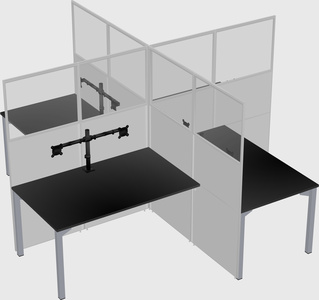 Quad office cubicles