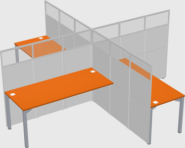 Quad office cubicles