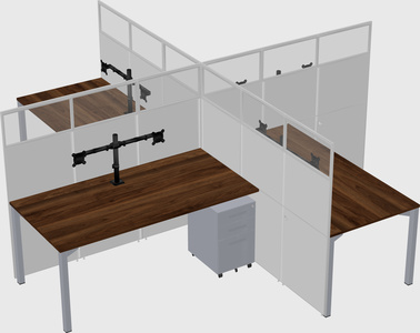 Bureaux à quatre cabines