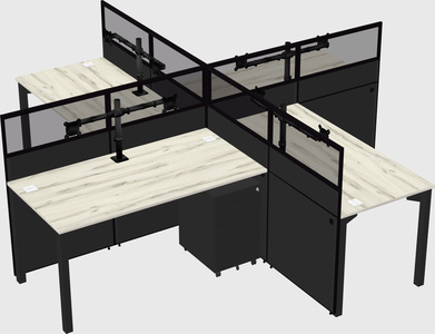 Quad office cubicles