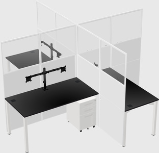 Quad office cubicles
