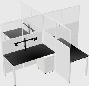 Quad office cubicles