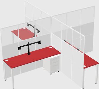 Quad office cubicles