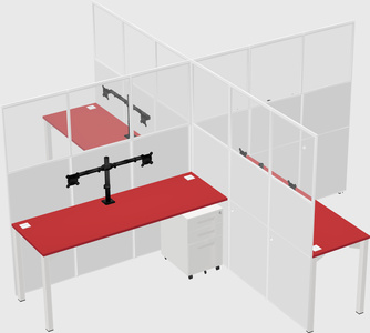 Quad office cubicles