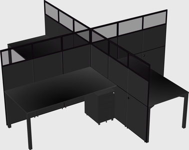 Quad office cubicles