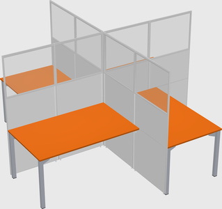 Quad office cubicles