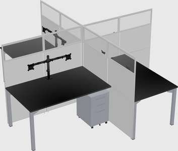 Quad office cubicles