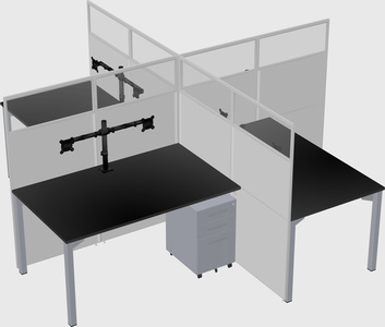 Quad office cubicles