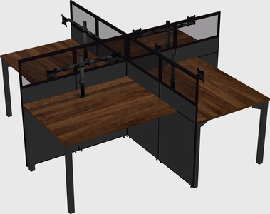 Quad office cubicles