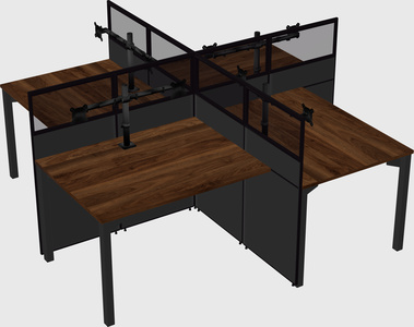 Quad office cubicles