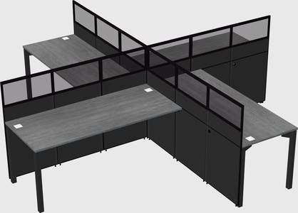 Quad office cubicles