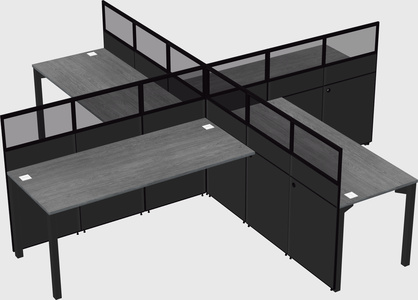 Quad office cubicles