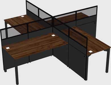Quad office cubicles