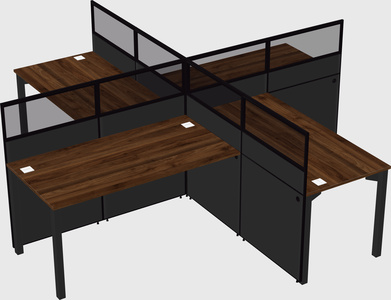 Quad office cubicles