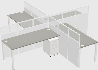 Quad office cubicles