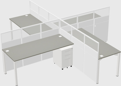 Quad office cubicles