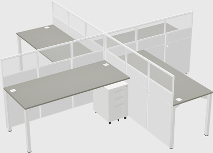 Quad office cubicles