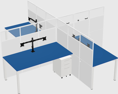 Quad office cubicles