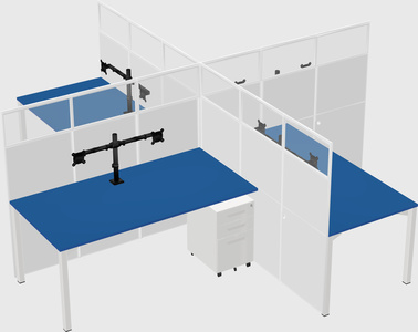 Quad office cubicles