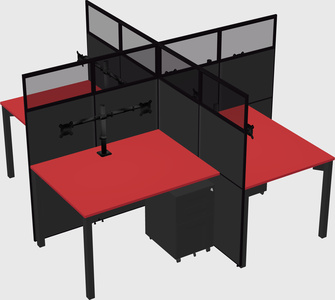 Quad office cubicles