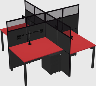 Quad office cubicles