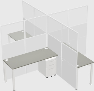 Quad office cubicles