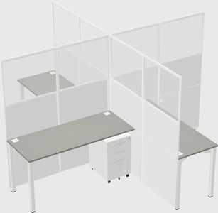 Quad office cubicles